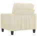 Sillón cuero sintético crema 60 cm