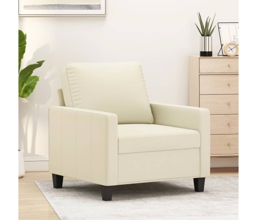 Sillón cuero sintético crema 60 cm