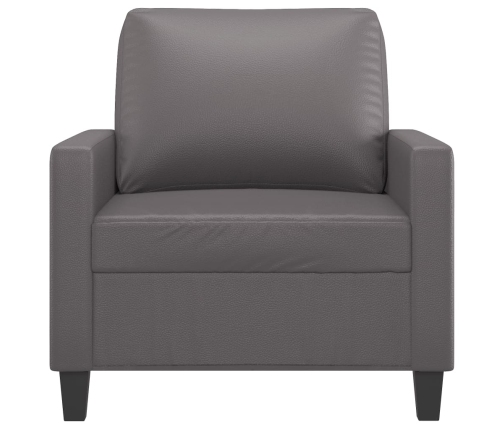 Sillón cuero sintético gris 60 cm