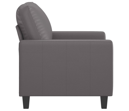 Sillón cuero sintético gris 60 cm