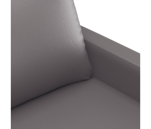 Sillón cuero sintético gris 60 cm