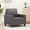 Sillón cuero sintético gris 60 cm