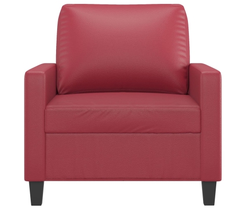 Sillón cuero sintético rojo tinto 60 cm