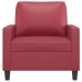 Sillón cuero sintético rojo tinto 60 cm