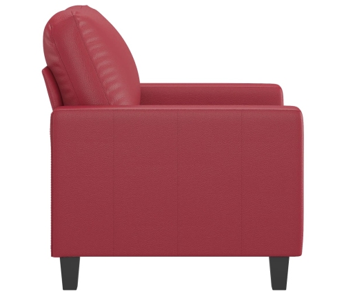 Sillón cuero sintético rojo tinto 60 cm