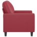 Sillón cuero sintético rojo tinto 60 cm