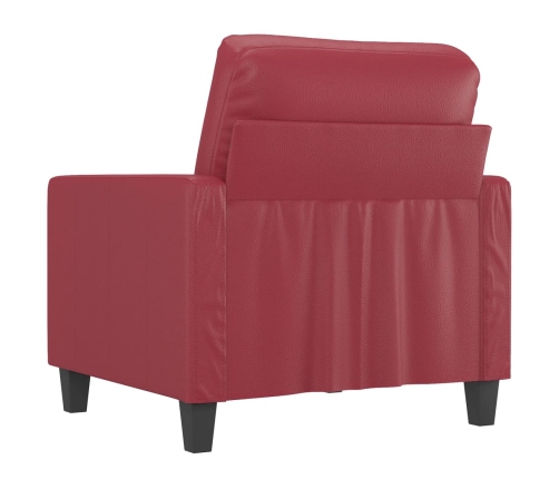 Sillón cuero sintético rojo tinto 60 cm