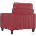 Sillón cuero sintético rojo tinto 60 cm