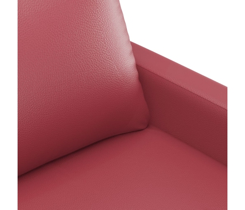 Sillón cuero sintético rojo tinto 60 cm