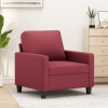 Sillón cuero sintético rojo tinto 60 cm