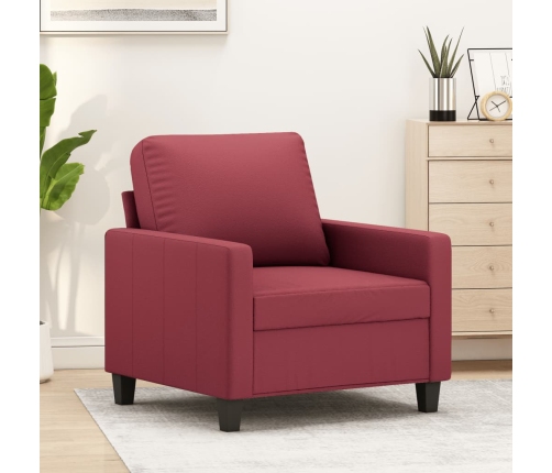 Sillón cuero sintético rojo tinto 60 cm