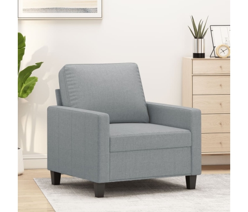 vidaXL Sillón de tela gris claro 60 cm