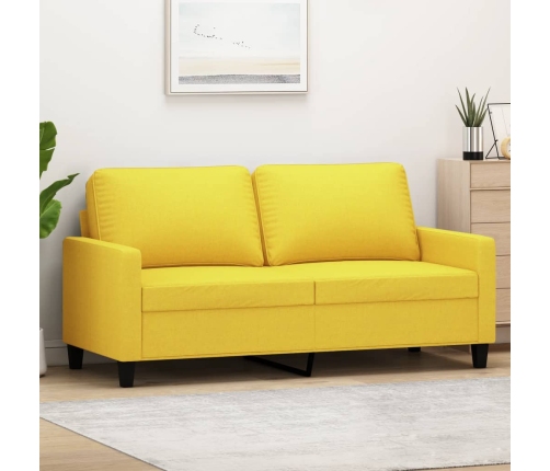 Sofá de 2 plazas de tela amarillo claro 140 cm