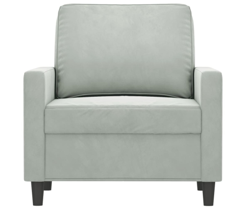 Sillón de terciopelo gris claro 60 cm