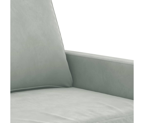 Sillón de terciopelo gris claro 60 cm