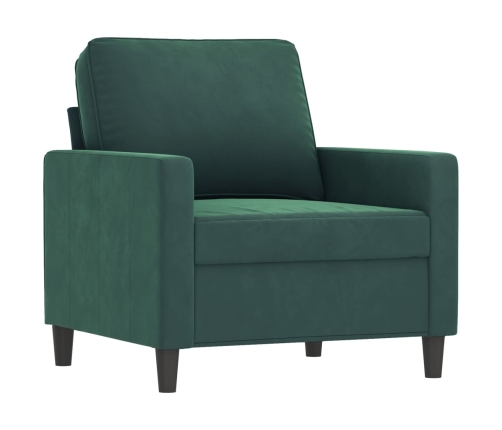 Sillón de terciopelo verde oscuro 60 cm