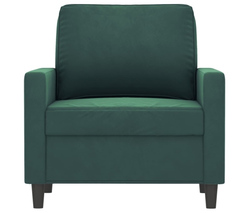 Sillón de terciopelo verde oscuro 60 cm