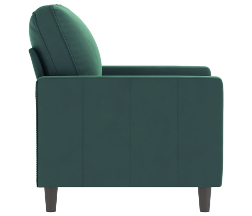 Sillón de terciopelo verde oscuro 60 cm