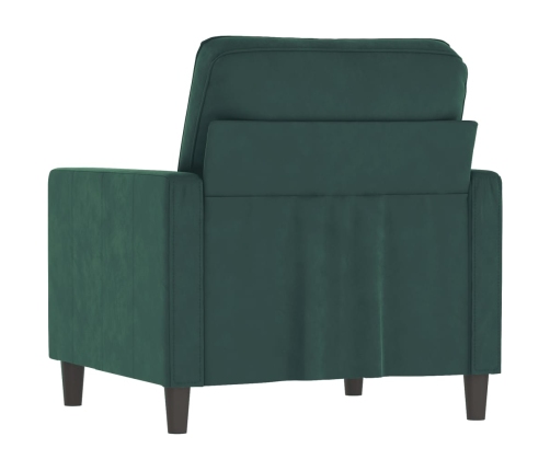 Sillón de terciopelo verde oscuro 60 cm