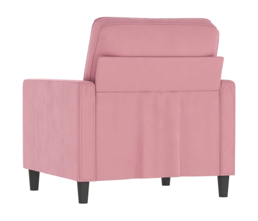 Sillón de terciopelo rosa 60 cm