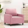 Sillón de terciopelo rosa 60 cm