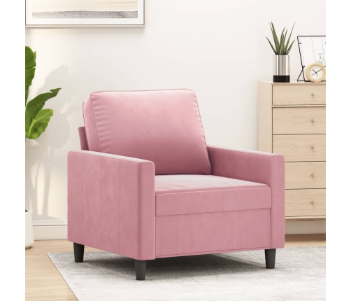 Sillón de terciopelo rosa 60 cm