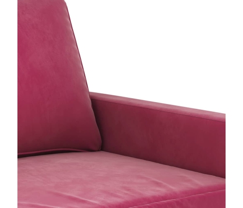 Sillón de terciopelo rojo tinto 60 cm