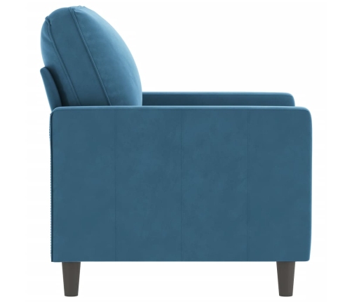 Sillón de terciopelo azul 60 cm