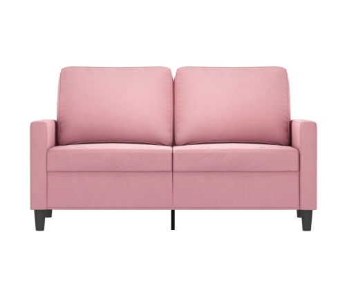 Sofá de 2 plazas terciopelo rosa 120 cm