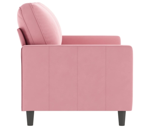 Sofá de 2 plazas terciopelo rosa 120 cm
