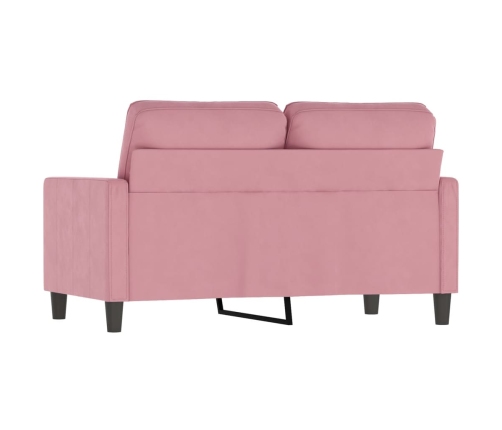 Sofá de 2 plazas terciopelo rosa 120 cm