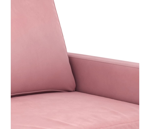 Sofá de 2 plazas terciopelo rosa 120 cm