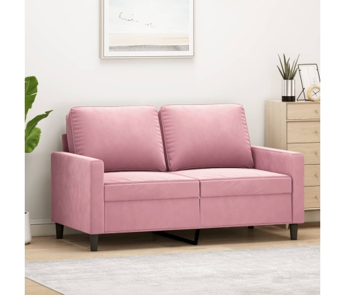 Sofá de 2 plazas terciopelo rosa 120 cm