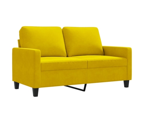 Sofá de 2 plazas terciopelo amarillo 120 cm