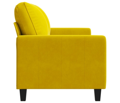 Sofá de 2 plazas terciopelo amarillo 120 cm