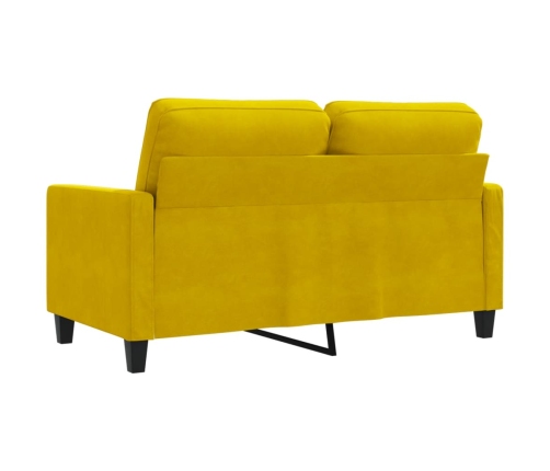 Sofá de 2 plazas terciopelo amarillo 120 cm