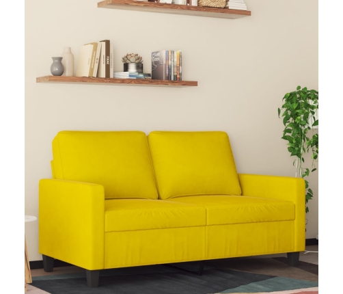 Sofá de 2 plazas terciopelo amarillo 120 cm