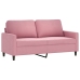 Sofá de 2 plazas terciopelo rosa 140 cm