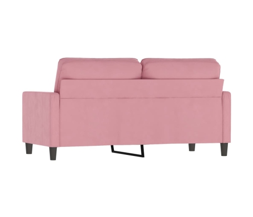 Sofá de 2 plazas terciopelo rosa 140 cm