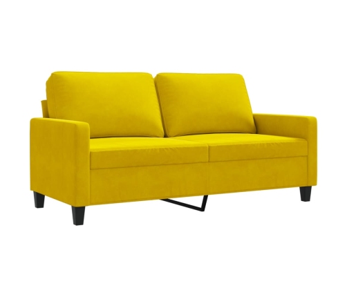 Sofá de 2 plazas terciopelo amarillo 140 cm