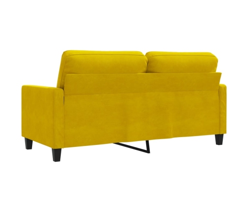 Sofá de 2 plazas terciopelo amarillo 140 cm