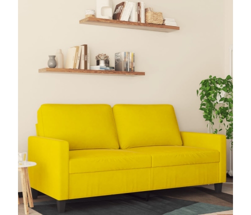 Sofá de 2 plazas terciopelo amarillo 140 cm