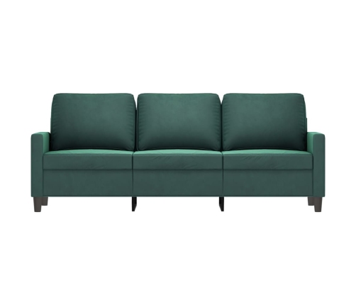 Sofá de 3 plazas terciopelo verde oscuro 180 cm