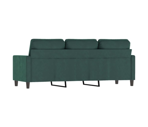 Sofá de 3 plazas terciopelo verde oscuro 180 cm