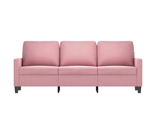 Sofá de 3 plazas terciopelo rosa 180 cm