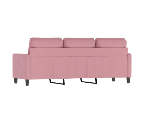 Sofá de 3 plazas terciopelo rosa 180 cm