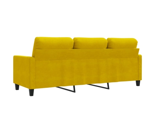 Sofá de 3 plazas terciopelo amarillo 180 cm