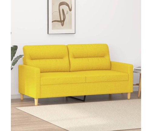 Sofá de 2 plazas de tela amarillo claro 140 cm