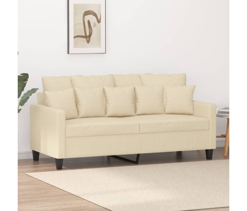 vidaXL Sofá de 2 plazas de tela color crema 140 cm