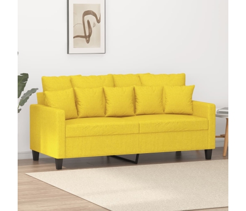 Sofá de 2 plazas de tela amarillo claro 140 cm